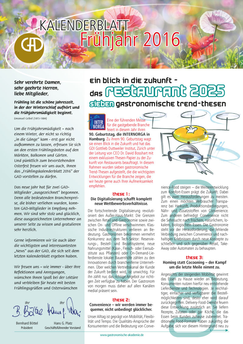 Kalenderblatt Frühling 2016