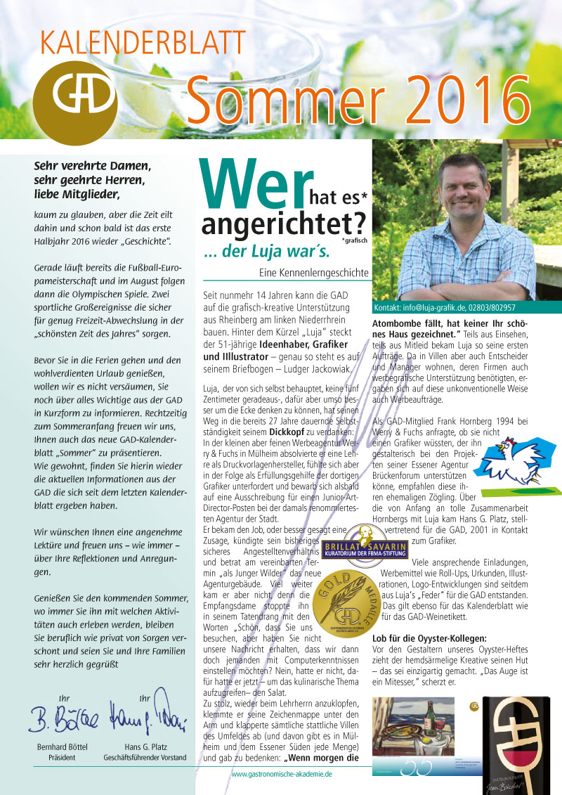 Kalenderblatt Sommer 2016