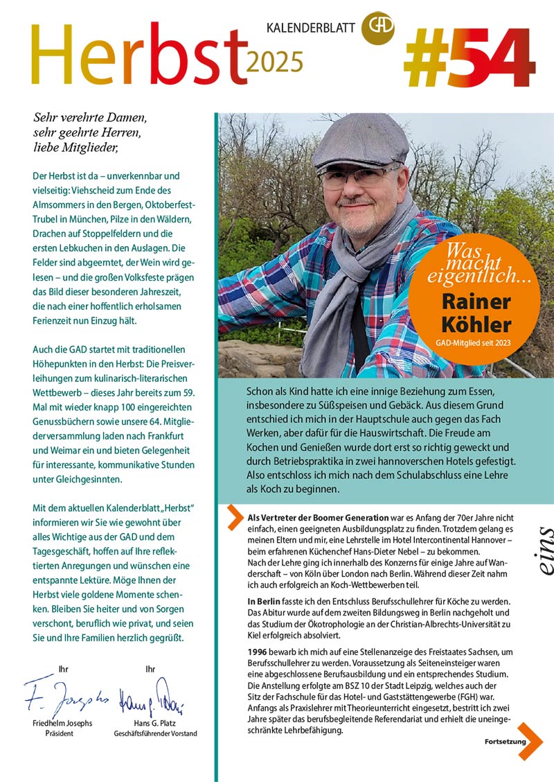 Kalenderblatt Herbst 2025